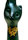 Tall 15  Black Cat Empty Wine Bottle  gold Neck Tie  W cork Stopper