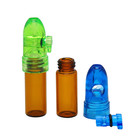 4x Small Glass   Plastic Bottle Empty Bottle For Snuff  Portable Pill Case 53mm