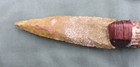 Flint Knapped  Stone Arrowhead Blade W  Antler Handle Knife 14  Long