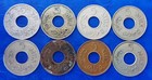 Complete Set Of Israel Palestine 5 Mils British Mandate Coins - Lot Of 8 Coins