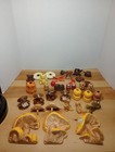 Vtg Macrame Boho Lot Of 1 500 Ceramic Mushrooms Owls Frogs Butterfly Beads Read