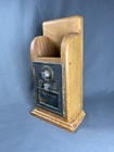 Vintage Us Post Office Po Box Door Wooden Desk Top Letter Pen Holder Usps Caddy