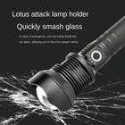 Ipx4 1500lm Zoomable Flashlight - Usb-c Rechargeable 5 Modes W xhp50 2 Led
