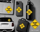 2ct Baby On Board Stickers Yellow Safety Sign Car Window Decals 3in Waterproof