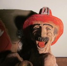 Vintage Whimsical Fireman   Dalmatian Sculpture Saturday Night Special  bandanna