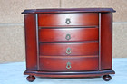 The Bombay Company Vintage Wooden Jewelry Box  Chest Mahogany