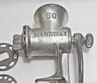 Vtg Wardway No  50 Meat Grinder Montgomery Ward Wood Handle Plates Complete