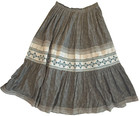 Vintage Miccosukee Seminole Patchwork Skirt Native American Indian Handmade Gray
