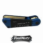 Snap-on Tools New Awmef10k Blue 10pc 1 5   10 Mm Metric Folding Hex Key Wrench Set