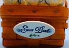 Longaberger 1994 Sweet Basil Basket 10146 Liner Protector Tie-on 5x5