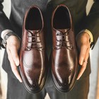 British Autumn Business Oxfords Mens Leather Wing Tip Brogues Formal Shoes Dress