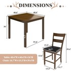 5-piece Dining Table Set With 4 Chairs  Mid Century Modern Kitchen Table And    