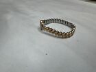 Vintage Sweetheart Expansion Bracelet Etched Photo Heart Stretch Bracelet