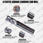 10pcs 4 Flute 7 16  Variable Helix Solid Carbide End Mill Altin Coated New
