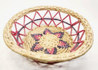 Vtg Ethnic Southwestern Intricately Woven Coiled Colorful Round Basket 3 5x10 5