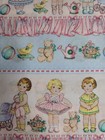 Vtg Oop Daisy Kingdom  paper Dolls Sampler   1375 Borders Of Dolls 1 2 Yd Cut