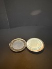 Vintage Art Deco Powder Compact Etched Silvertone - C