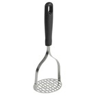 Mainstays 10 Inch Stainless Steel Potato Masher - Ergonomic Handle Free Black