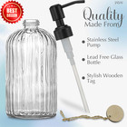 18oz Glass Soap Dispenser Black Pump Refillable Kitchen Bathroom Lotion Holder