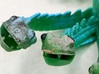Vintage 5 Headed Snake Rubber Bendy Toy  1970s Hong Kong