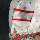 Vintage Half Waist Apron Christmas Sheer Poinsettia Holly Red White Green Pocket