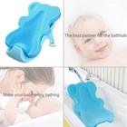 Soft Infant Bath Sponge Skid Proof Baby Bath Mat Newborn Odor Free  blue 