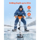 Uimoso Electric Ice Auger With 8  Drill Bit And 40v 4ah Rechargeable Battery