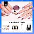 Beetles Metallic Chrome Nail Powder Kit Black White Colors Gel Polish A-004 