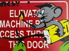 Very Vintage Rare Banksy Original Spray Stencil  Street Sign Painting 2015