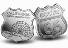 Icons Of Route 66 Silver Shields Collection 8-ounces Total Silver   Bonus Book