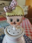 Vtg Htf 50 s Pixieware Girl Jam Jar Condiment Spoony Lipper Mann Holt Howard Era