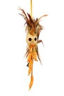 Ikaika Hawaiian Warrior   Koa Helmet Hanging Car Decor - 1  Kamani Nut  Orange