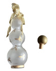 Opaque Glass Perfume Bottle Ribbon Stopper 8 Inches Hand Made 24k Gold Italy