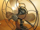 Antique Ge Brass 4 Blade 3 Speed Metal Fan - Usa General Electric