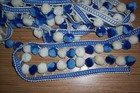 Vintage Antique Cotton Pom Pom Trim Lace Ribbon Plush Ball Fringe