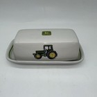 John Deere Gibson Butter Dish And Spoon Rest  Ceramic  Beautiful