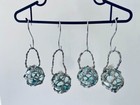 Japanese Glass Fishing Floats 3-3 5  Netted Lot-10 Net Buoy Balls Antique
