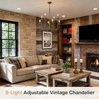 Industrial 8 Light Chandelier Vintage Metal Ceiling Light Fixture For Livingroom