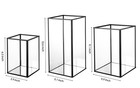 Phosphor Large Glass Hurricane Candle Holder Set 3 Pcs Black Glass Candle