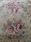 Antique Needlepoint Petit Point Pillow Velvet Roses Floral Fringe Tassels Pretty