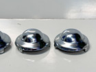 Vintage Chromed Steel 2  Pedal Car Pull Wagon Tractor Wheel Hubcaps Ufo
