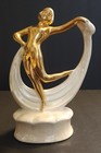 Vtg Art Deco Ceramic Nude Dancing Flapper Lady Woman Figurine Figure Art Nouveau