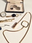 Vintage Men s Cuff Links Tie Clip Pins Tacks Cufflinks Watch Chain Jewlery Lot