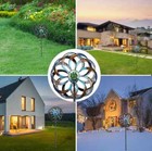 Solar Metal Wind Spinner Kinetic Outdoor Lawn Garden Decor Patio Stake Yard Art 