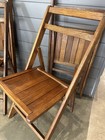 One  1  Antique Simmons  Wooden Wood Slat Seat Folding Chair