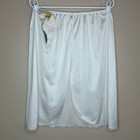 Vtg Vassarette White Nylon Half Slip Women s Xl Lace Trim Leg Side Slit Modest