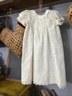Vtg White Eyelet Lace Baby Childs Or Doll Dress  Hand Made Primitive Country