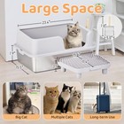 Large Stainless Steel Cat Litter Box Easy Clean With Lid  Filter Pedal  Scoop