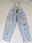 Vintage Overall Jeans Venus W24 L26 80s Acid Wash Balloon Leg Floral Lined