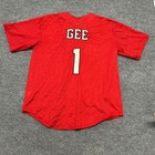 Jabbawockeez Baseball Jersey Mens Xl Red Mesh Gee 1 Button Up Athletic Shirt